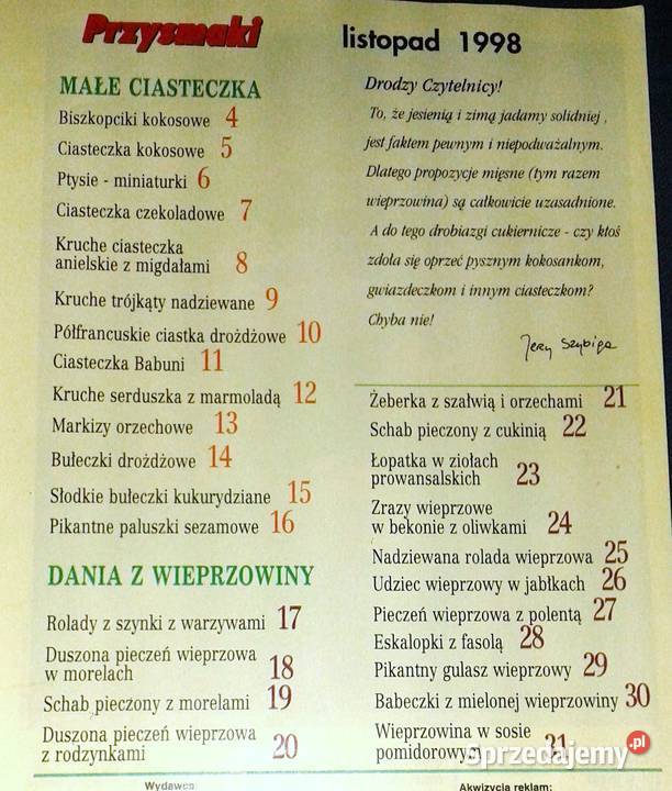 Przysmaki Małe ciasteczka Dania z wieprzowiny Chełm sprzedam