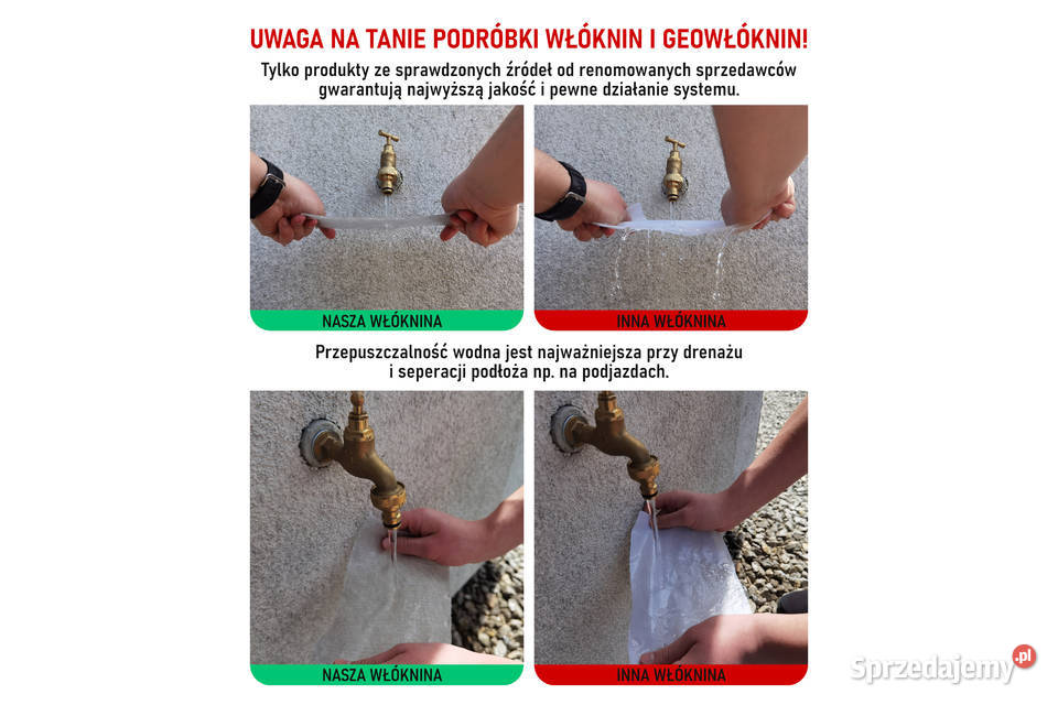 MOCNA geowłóknina polipropylenowa P10 szerokość Warszawa