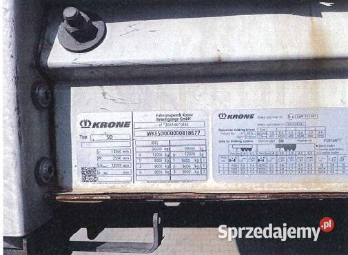 Syndyk sprzeda naczepę ciężarową KRONE SD Sydół sprzedam