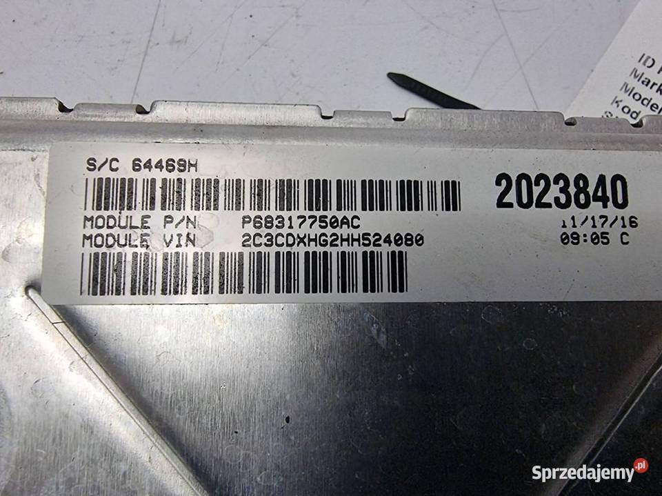 KOMPUTER SILNIKA ECU DODGE CHARGER P68317750AC Pozostałe Lipno
