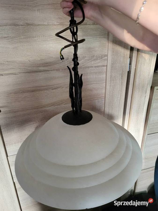 Lampa żyrandol metalszkło Lampy Gliwice sprzedam