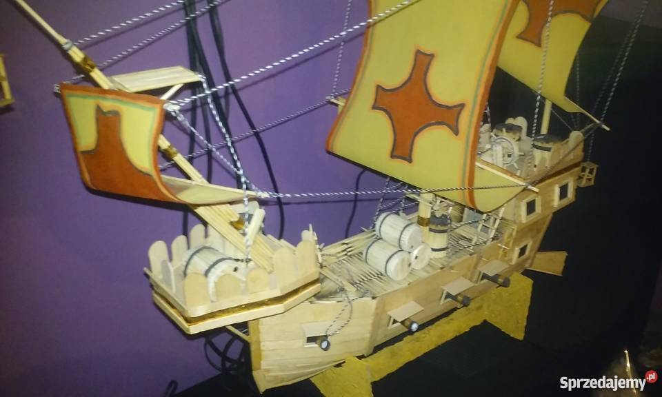 Statek ręcznie robiony z patyczków śląskie Sosnowiec sprzedam