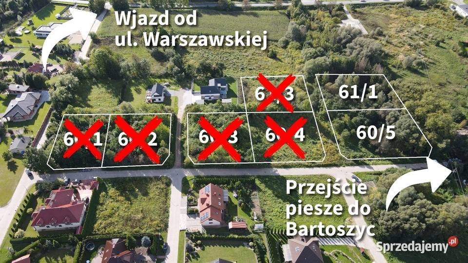 OKAZJA Działki budowlane Wawrzyny 39nzłm2 Sprzedaż Bartoszyce