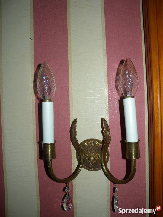 Kinkiet mosiężny podwójny Katowice