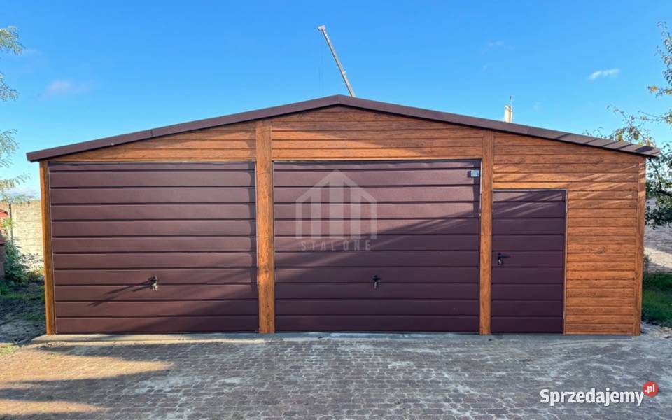 Garaż blaszany 9x6m 2x brama drzwi 3x okno rynny Żnin sprzedam
