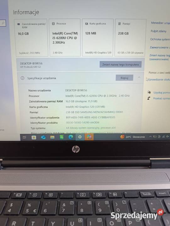 HP ProBook 640 G2 16 GB RAM SSD 238 GB szybki i 16GB HP/Compaq Lublin
