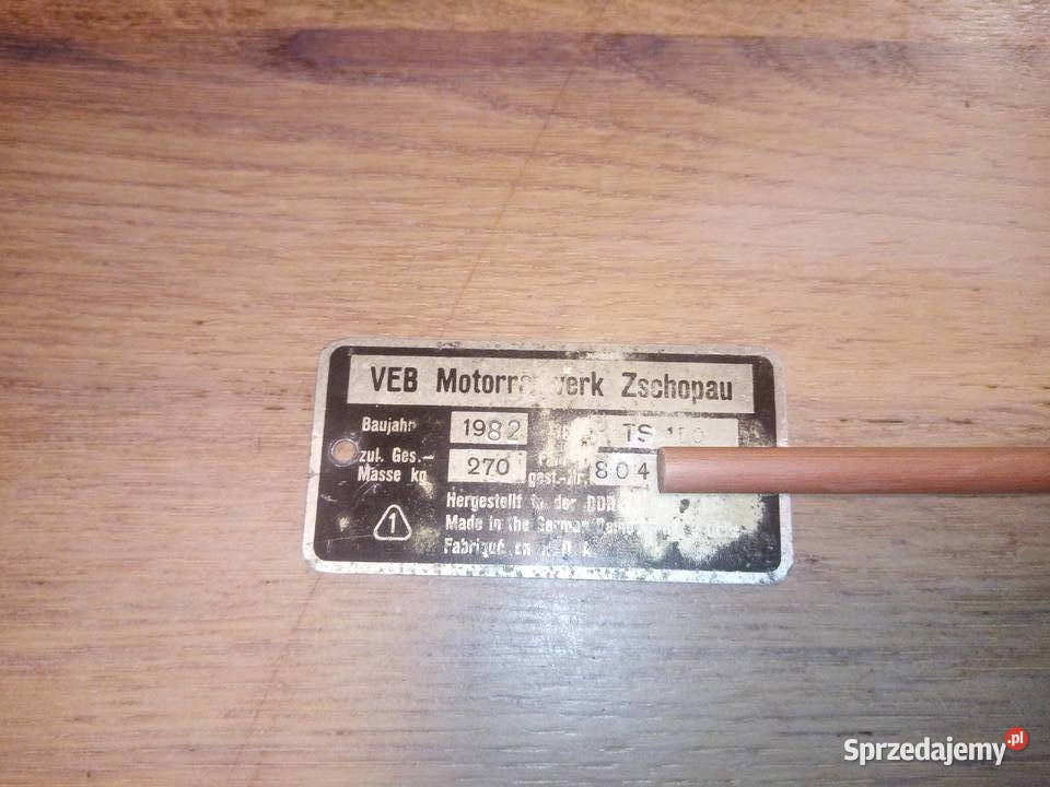 Tabliczka znamionowa mz ts 150 oryginał nie etz Tarnowskie Góry