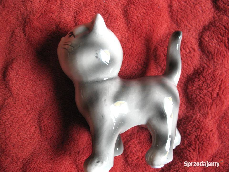 KOT pręgowany 85 x 4 x 8 Figurka z porcelany