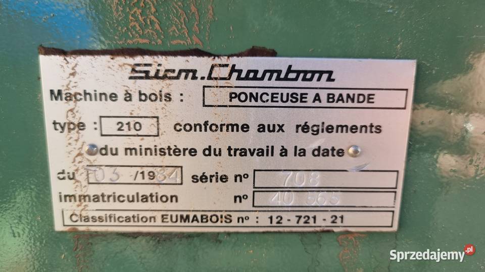szlifierka długotaśmowa CHAMBON typ 210 Produkcja Karsin