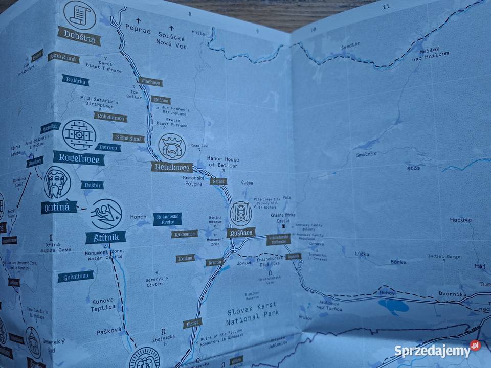 Słowacja The Gothic Route Map Pocztówki i karty telefoniczne Kraków