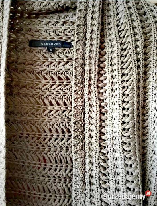 RESERVED sweter Narzutka Beż Wiązany Z paskiem Rozpinane wielkopolskie Leszno