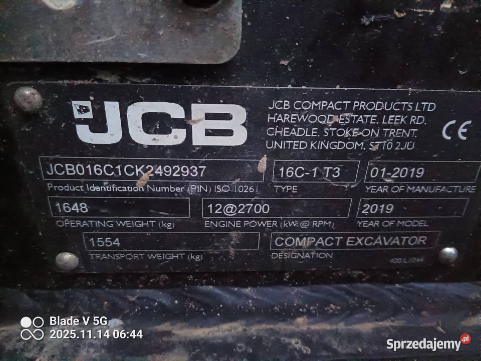 Minikoparka jcb 16c1 Bełchatów