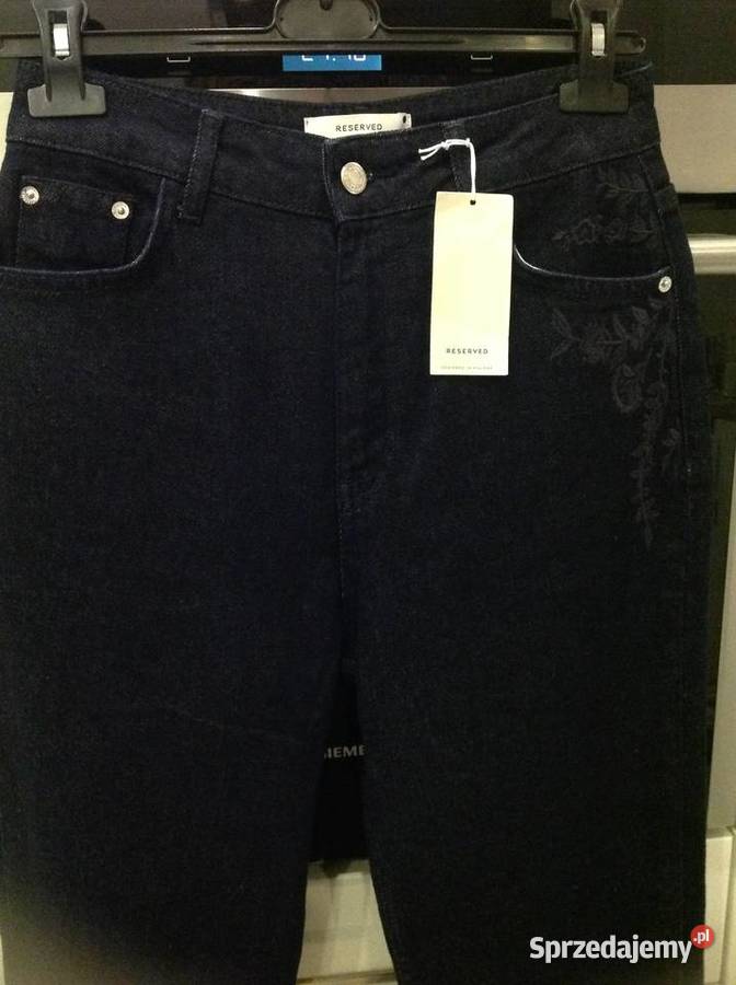 Spodnie Jeans Granatowe Damskie Reserved M Nowe Nowa Sól