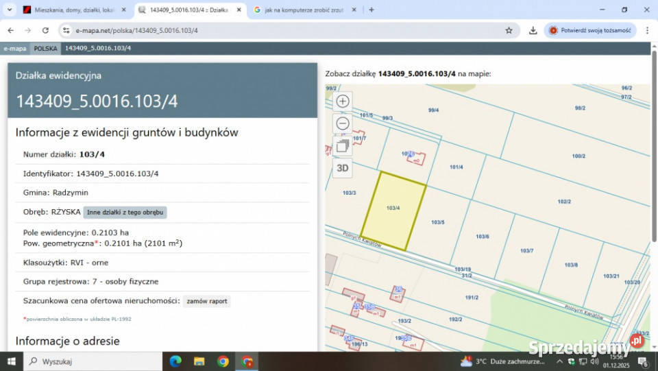 Działka budowlana w Rżyskach sprzedam