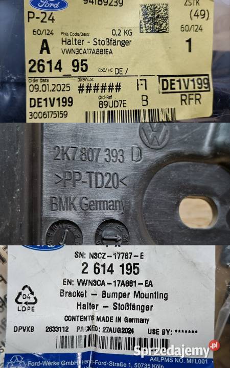 VW CADDY FORD TRANSIT ŚLIZG MOCOWANIE ZDERZAKA Pleszew