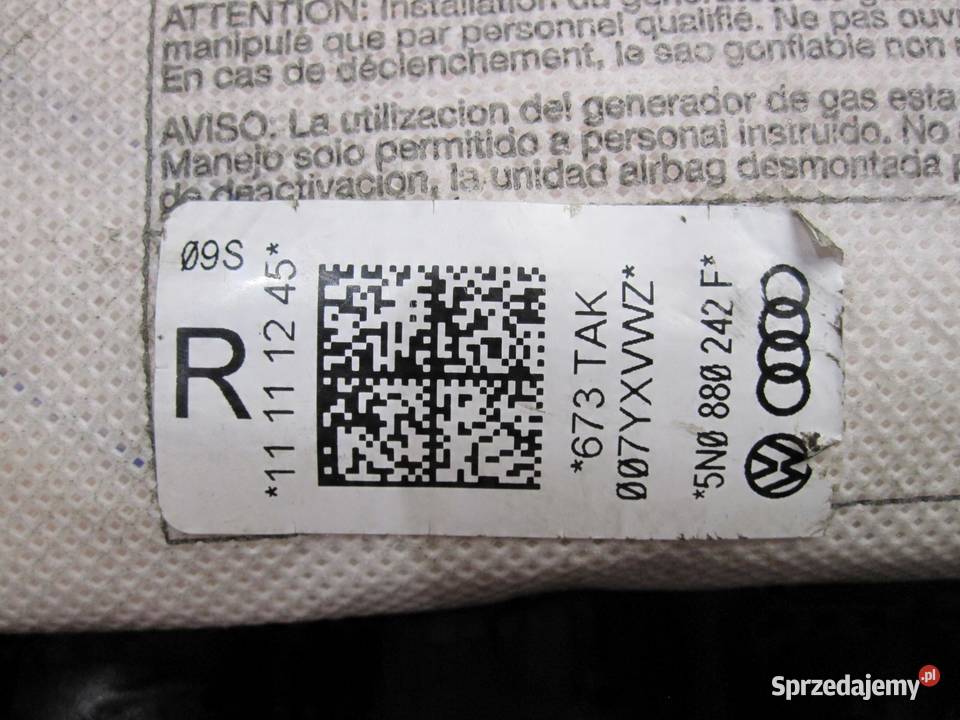 VOLKSWAGEN TIGUAN I LIFT 12r AIRBAG poduszka świętokrzyskie sprzedam