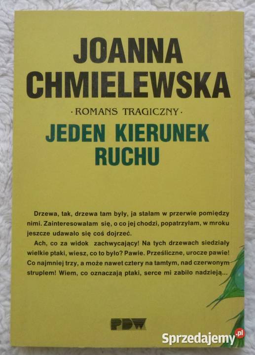 Jeden kierunek ruchu Joanna Chmielewska Proza i poezja Warszawa sprzedam
