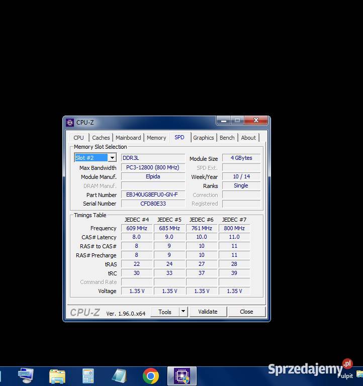 Pamięci Elpida DDR3 2x4GB PC312800 1600MHz stan