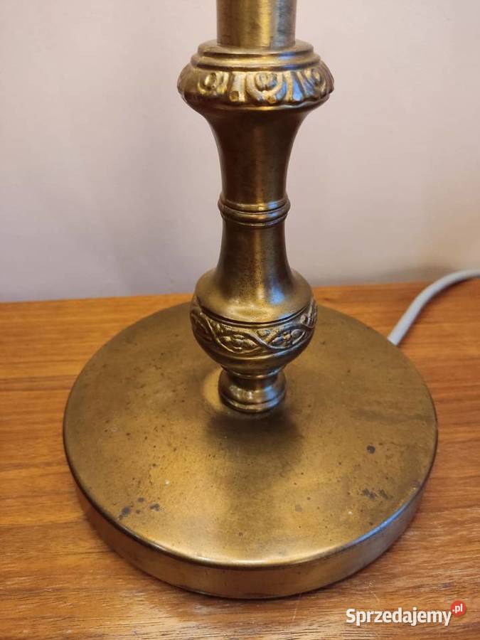 Lampa stara stołowa z abażurem Głuchołazy