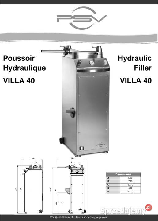 Nadziewarka hydrauliczna 40l Dobieszowice