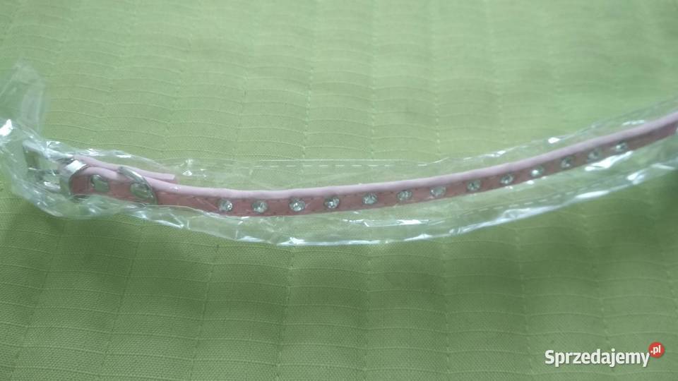 Obroża skórzana różowa 30x1 Wieliczka