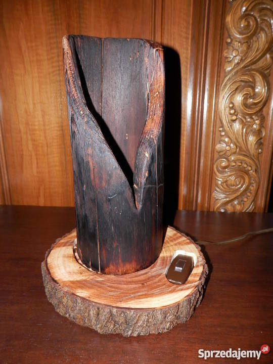 Lampa drewniana ręcznie wykonana jedyna taka Szczecinek