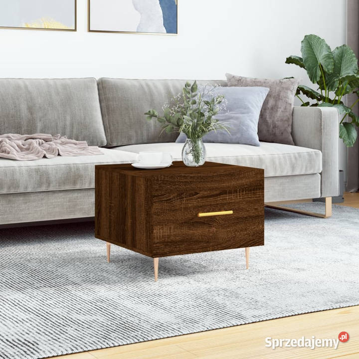 Stolik kawowy brązowy dąb 50x50x40 WM829378