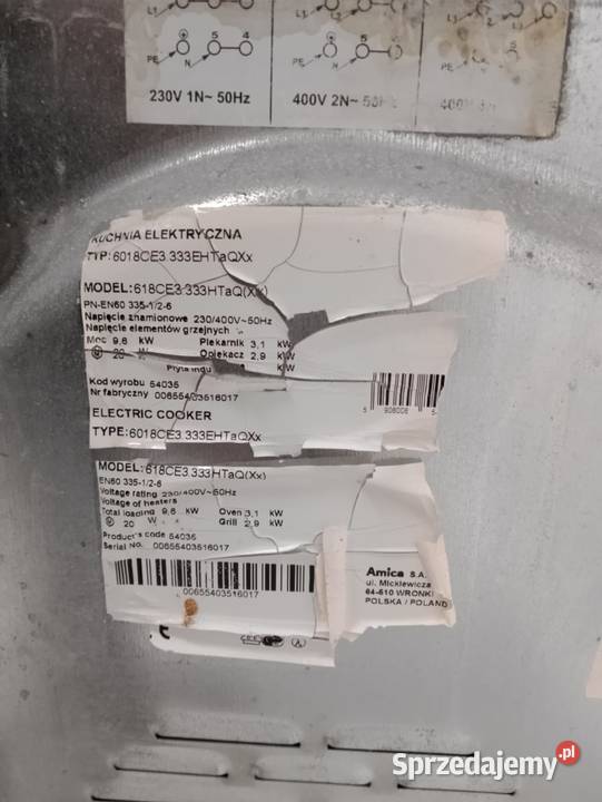 Kuchnia ceramiczna z piekarnikiem Amica LEKKIE dolnośląskie Wrocław