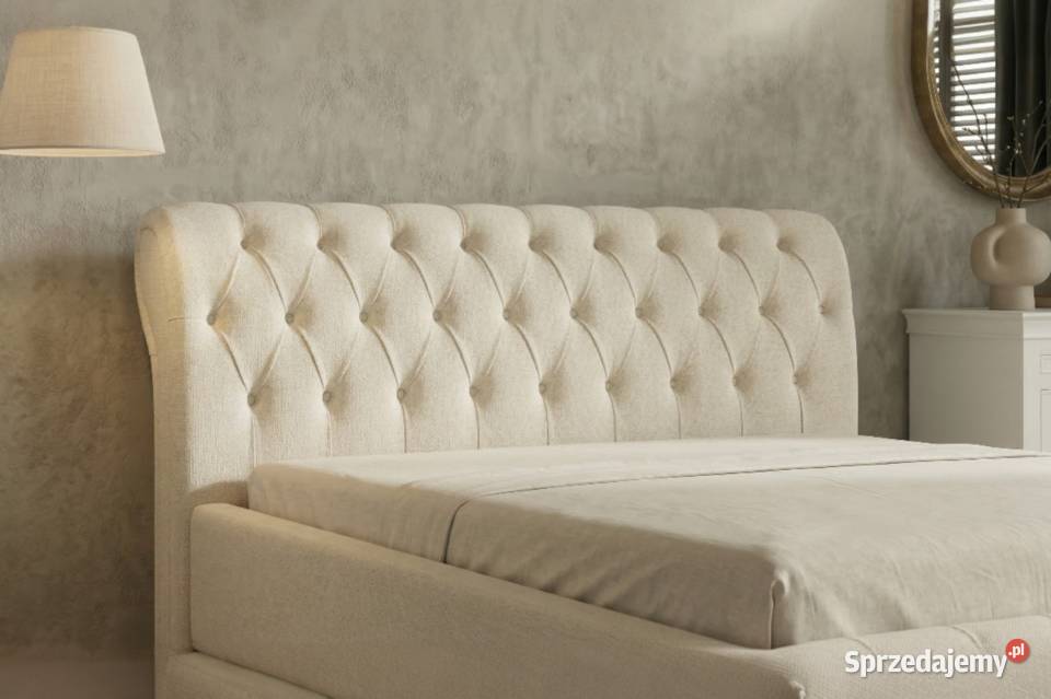 Eleganckie białe Łóżko BRUNO 1 180x200 Pikowane lubelskie Lublin