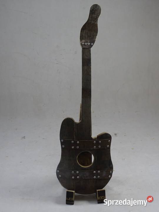 Wyjątkowa gitara na stojaku dekoracja z desek Tczew sprzedam