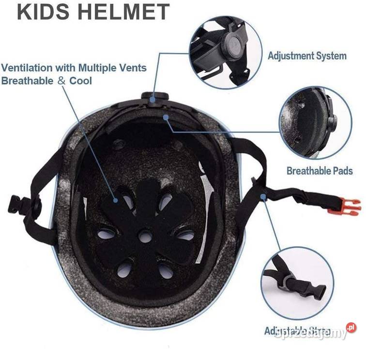 XJD dziecięcy kask na hulajnogę S czarny 4955 Gaszowice