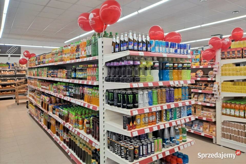 Regał sklepowy metalowy przyścienny magazynowy Sklep Ostrołęka