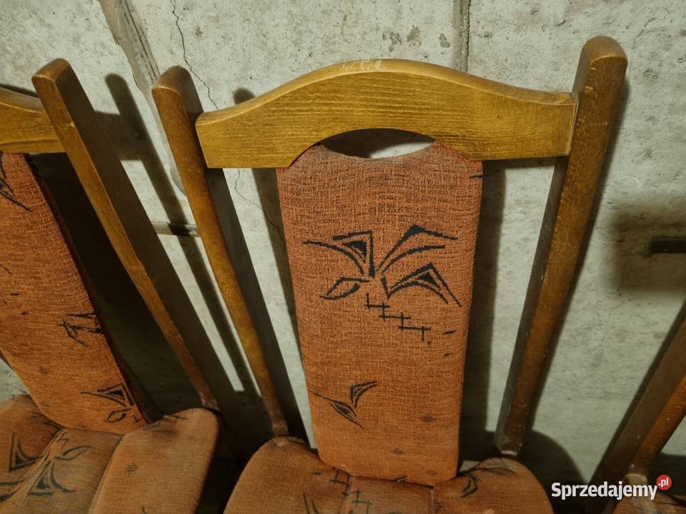 Krzesła drewniane tapicerowane 3 Kraków sprzedam