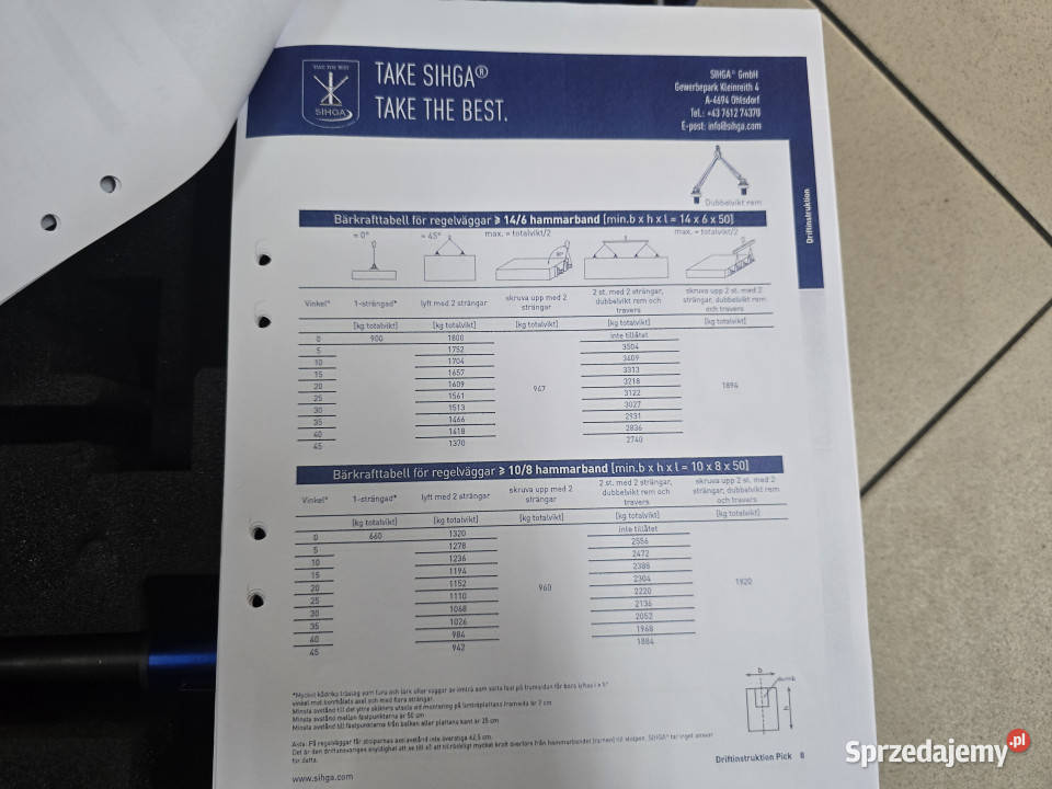 Kotwa podnosząca do konstrukcji drewnianych VAT marża Mława sprzedam