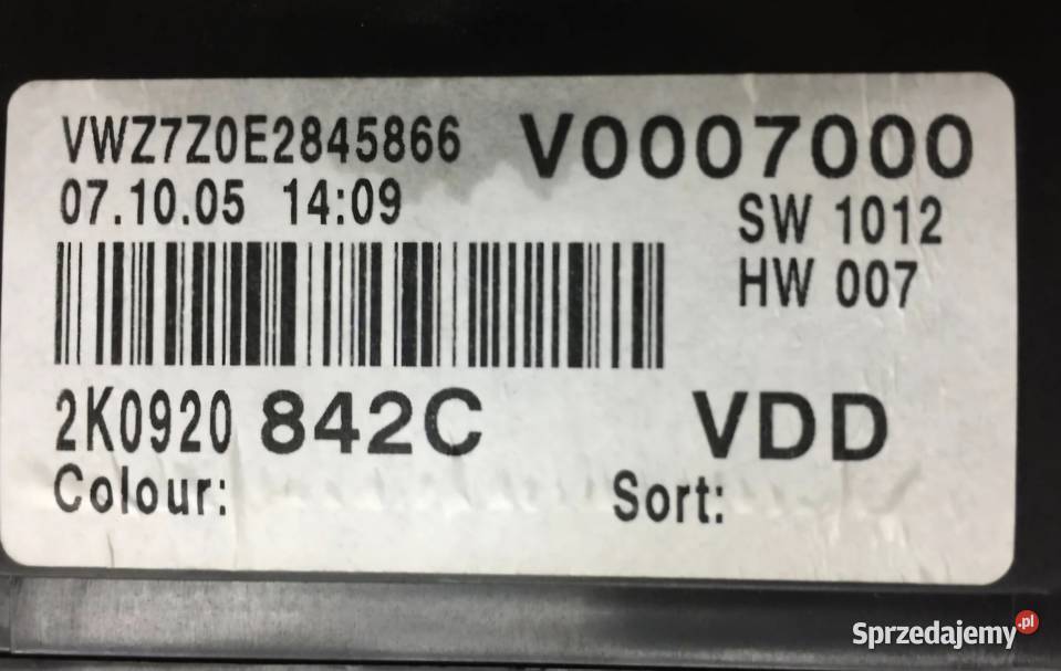 EUROPA LICZNIK ZEGARY VW CADDY III 20 SDI osobowe Liczniki i zegary świętokrzyskie