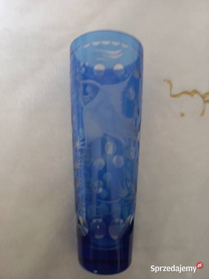 Wazon kryształowy Ryba szkło kobaltowe Toruń