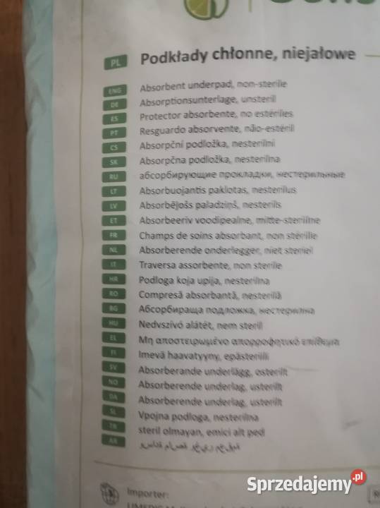 SensePads Podkłady chłonne niejałowe na łóżko Zdrowie i  pielęgnacja Głogów