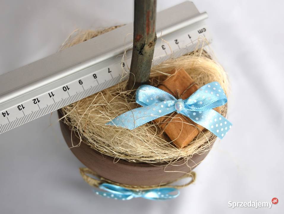 Choinka w doniczce kokardki ozdoba świąteczna 65