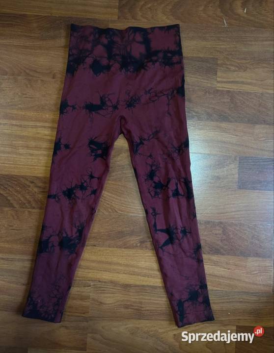 Bordowe leginsy sportowe tie dye bezszwowe Warszawa sprzedam