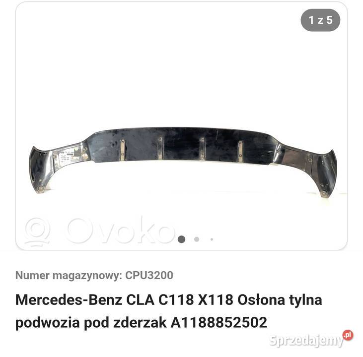 Osłona tylna podwozia mercedes cla Cieszanów