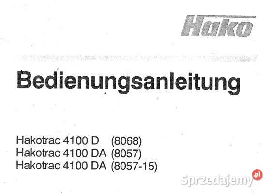 Hako 4100D 4100DA instrukcja obslugi katalog Kielce sprzedam
