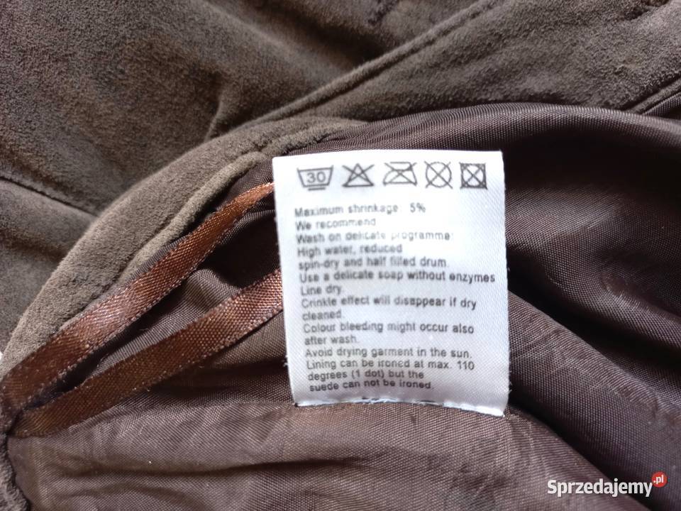 Spodnie brąz Kolano Capri Rybaczki SKÓRA r 3638 brązowy/beżowy Spodnie