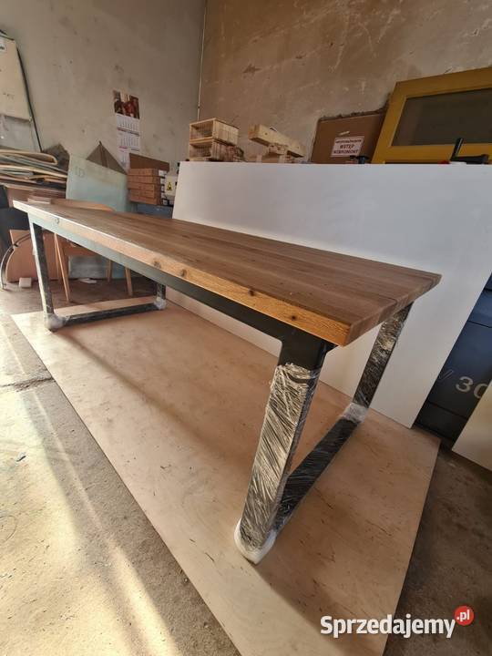 Stół dębowy 200x100 szczotkowany noga metalowa Luzino sprzedam