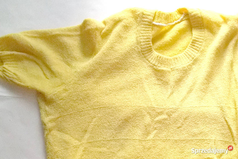 żółty top zółta bluzka bluzka krótki rękaw zolty Łódź