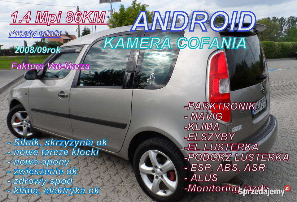 Skoda Roomster 14 86 Mpi Navi Kamera Park tronik VAT marża małopolskie