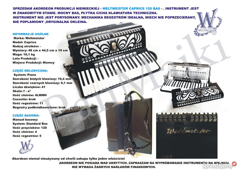 AKORDEON WELTMEISTER CAPRICE 120 Warszawa