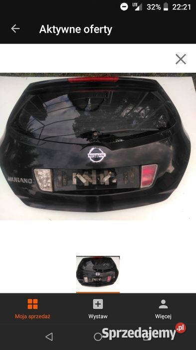 Klapa tył kompletną kamera czarna nissan murano