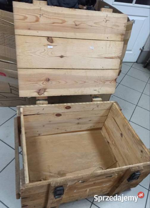 Drewniana skrzynia wojskowa niemalowana 80x 60 x łódzkie Skierniewice