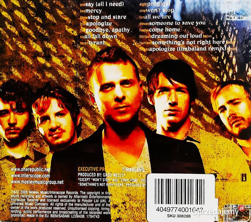 Album CD ONE REPUBLIC Album Dreaming Out Loud