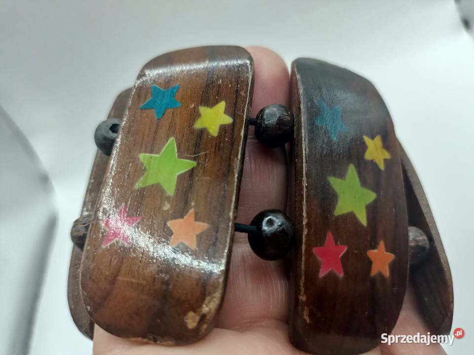 Biżuteria drewniana szeroka bransoletka na gumce Zamość